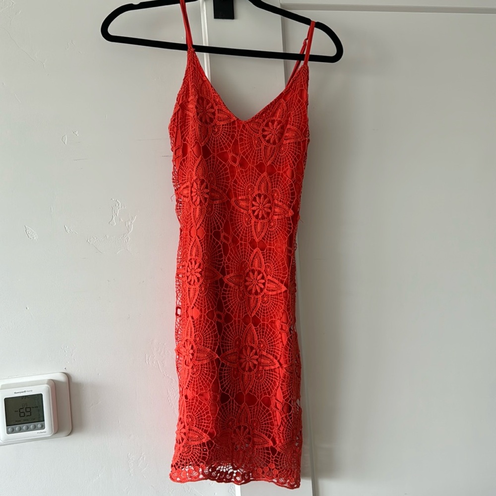 Jack Crochet Mini Dress - Red